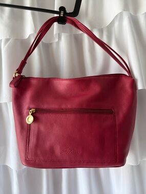 Stone Mountain Fuschia Leather Shoulder Bag